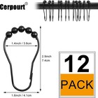 Shower Curtain Hooks Rings 12 Pcs Decorative Rustproof Metal Shower Hooks For