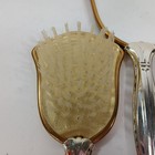 Vintage Mcm Hand Mirror   Brush Set Vanity Dresser Gold Tone Art Deco Nouveau