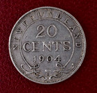 1904 H Newfoundland 20 Cents Coin Rare