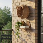 Cat Ear Hanging Shelf Boho Aesthetic Faux Rattan Display Basket For Playroom