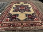 Vintage Heriz Rug 7x11 Handmade Oriental Hand-knotted Old Antique Red Blue 8x10