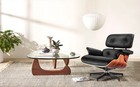Pro Tall Eames Lounge Chair   Footstool Ottoman Real Leather Armchair Recliner