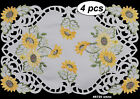 Embroidered Sunflower Cutwork Placemat Table Runner Tablecloth Topper White 6725