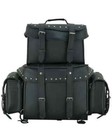 Large 4 Piece Motorcycle Sissy Bar Bag Travel Luggage Bags W studs Harley Honda