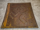 Vintage Turn Right - Cast Iron Street Sign Raised Lettering 24 X 24 