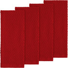 100  Cotton Kitchen Towels 15 X 25 Inch Red Set Pack Of 4