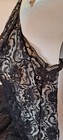 Vtg Y2k Whimsy Goth Romantic Sexy  Blk Lacey Midi Enchanted Nylon Dress  Nightie