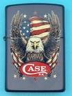 Patriotic Eagle Case Knives Design Navy Blue Matte Zippo Lighter New