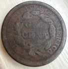1845 Large One Cent Very Nice Grade Braided Hair Very Nice Coin   take A Lqqk  