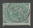 Great Britain  Scott   54 Plate 6  Used  Vg  1sh Victoria  Preston Cds Cancel