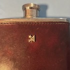 8oz Flask Leather Wrapped Stainless Steel - Made In England