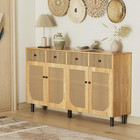 Mid Century Modern Sideboard Buffet Cabinet Boho Wood Storage Console Table