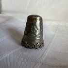 Antique Mexico Alpaca Thimble Sterling Silver Flowers Leaves Sewing