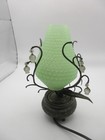 Rare 7  Vintage Art Nouveau Jade Green Glass Table Lamp Lily Of Valley Read