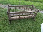 Antique 1700s-1800s Wooden Baby Cradle Crib  Primitive Rare American Walnut