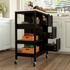 Kitchen Cart Rolling Dining Trolley 3-tier Drawers Cabinet Storage Utility Racks