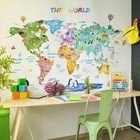 Removable World Map Animal Decal Wall Sticker Vinyl Nursery Kids Bedroom Decor