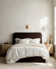Quince King European Linen Stripe Duvet Cover Set   Willowleaf white Stripe
