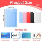 5 Pcs Sliding Badge Holder  Double-sided Clear Hard Plastic Id Badge Holders    