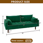 Comfy Velvet Fabric Sofa Couch Loveseat With 2 Pillows 2 Seater For Living Room