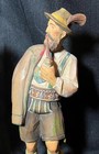 Old Vintage Oberammergau German Bavarian Wood Carving Man   Woman Germany Carved