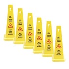 Floor Safety Cone Yellow Caution Wet Floor Sign 4 Sided Wet Cone Sign Heavy Duty
