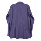Gemelli Mens Purple Gingham Dress Shirt Made In Italy Long Sleeve Button Up
