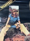 Vintage 1980 Schlitz Beer 20 x30  Poster -  wanted  - Cowgirl  Dog - No Pinholes