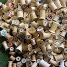 Huge Lot Of 400  Vintage Empty Wooden Sewing Thread Spools Various Brands