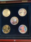 2008 Ultimate 5 Silver Eagle Dollar Collection Hologram Gold Plate Colorized Set