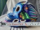 Rare Mexican Hand Painted Ceramic Skull Calavera Dia De Los Muertos Folk Art