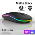 Wireless Optical Mouse Usb Rechargeable Rgb Cordless Gaming Mice For Pc Laptop
