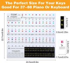 88-keys Waterproof Removable Piano Keyboard Note Labels Reusable Piano Stickers
