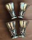 Evald Nielsen Denmark Set Of 4 Art Nouveau Sterling Silver Cups Goblet Bar Ware