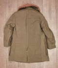 Vtg Men s 1940s Wwii Swedish Army Canvas Coat W Sheepskin Lining Sz M 40s Ww2