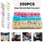 250x Heat Shrink Wire Connectors Electrical Ring Fork Spade Crimp Terminals Kit