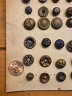 Antique Victorian Metal Button Card - Picture  Cut Steel  Ornate pierced Brass