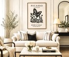       new Bp Home Textile Embroidered Museum Wall Art Picasso Butterfly   Roses