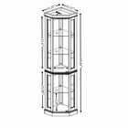 Lighted Corner Curio Cabinet  Glass Display Case  Dark Cherry  Antique   Wine