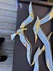 Vintage Syroco Gold Seagull Birds Flight Wall Art Plaque Mid Century Modern Set