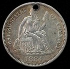 1884 Love Token Fancy Engraved  xe  Or  ex  Seated Liberty Dime Silver Us Coin