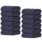 80 X 72  Pro Shipping Furniture Pads 12 Pieces Moving Blankets  Blue Black