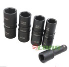 5pc Flip Thin Wall 1 2  Inch Drive Metric Sae 8 Sizes Impact Socket Sockets Auto