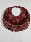 Red Wicker Woven Hanging Wall Pocket Boho Farmhouse Plant Basket 15   