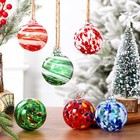 6 Pcs Glass Christmas Ball Ornaments hand Blown Glass Ornaments Balls Hanging   
