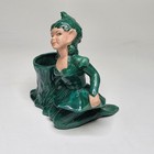 Vintage Gilner Ceramic Pixie Elf Figurine Planter Green Glaze Ca 1951