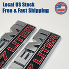 2pcs For Ram 1500 Hemi 5 7 Liter Side Fender Emblem 3d Decal Chrome Red Badge