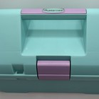 Vintage 90s Rubbermaid Craft Storage Toolbox Sewing Tote Turquoise   Purple Rare