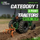 Cultivator With 6 Spring Steel Shanks 3 Point Quick Hitch Adujustable 18in-40in