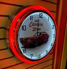 Camaro 1971 Z28 Red Muscle Car Metal Large Double Ring Neon Clock